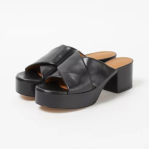 【マルニ/MARNI】のクロスレザーサンダル インテリア・キッズ・メンズ・レディースファッション・服の通販 founy(ファニー) 　ファッション　Fashion　レディースファッション　WOMEN　クラシック　Classic　厚底　Platforms　ブラック|ID: prp329100004320760 ipo3291000000030928115
