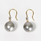 【エクラ/eclat】の【別注】黒蝶パール&ダイヤモンドフックピアス グレー|ID: prp329100004320815 ipo3291000000029977752