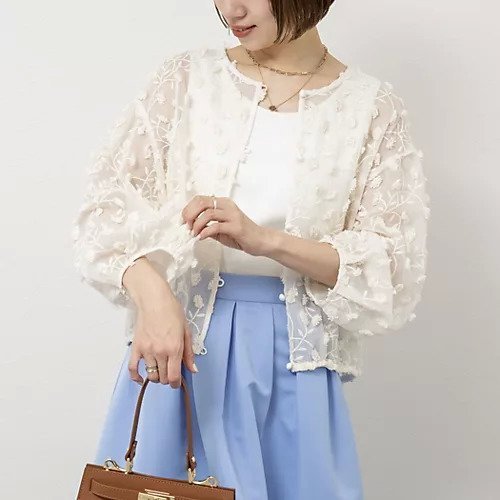 【ノーリーズ/NOLLEY'S】のウォッシャブルチュール刺繍羽織ブラウス インテリア・キッズ・メンズ・レディースファッション・服の通販 founy(ファニー) 　ファッション　Fashion　レディースファッション　Fashion for Women　トップス・カットソー　Cut & Sew Tops　シャツ・ブラウス・オフィスカジュアル　Elegant Blouses & Button-Ups　2025年　2025　2025春夏・S/S　Spring/Summer 2025 SS25　おすすめ　Recommended / Our Picks　インナー　Innerwear　タンク　Tank Top, Sleeveless Top　タートル　Turtleneck, Turtle Collar　チュール　Tulip, Tulip Motif　フォルム　Silhouette, Form　モチーフ　Motif, Design Theme　夏　Summer　春　Spring　S/S・春夏　SS, Spring/Summer, Warm Season　羽織　Haori, Light Jacket　キナリ|ID: prp329100004322184 ipo3291000000031712452