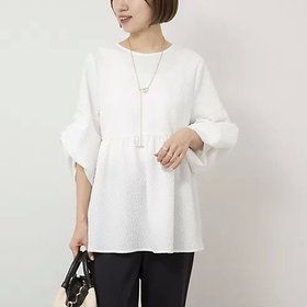【ノーリーズ/NOLLEY'S】 ジャガード2WAYボリュームスリーブブラウス人気、トレンドファッション・服の通販 founy(ファニー) ファッション Fashion レディースファッション WOMEN トップス・カットソー Tops/Tshirt シャツ/ブラウス Shirts/Blouses ボリュームスリーブ / フリル袖 Volume Sleeve 2025年 2025 2025春夏・S/S Ss,Spring/Summer,2025 ギャザー Gather スリーブ Sleeve タイトスカート Tight Skirt デニム Denim リボン Ribbon |ID:prp329100004322188