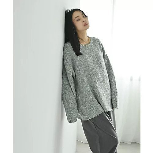 【スタイルデリ/STYLE DELI】の【BLK001】ポッピングカラーオーバーニット 人気、トレンドファッション・服の通販 founy(ファニー) 　ファッション　Fashion　レディースファッション　Fashion for Women　トップス・カットソー　Cut & Sew Tops　ニット　Knit Tops & Sweaters　シンプル　Simple, Minimal　スリット　Slit, Slit Detail　フォルム　Silhouette, Form　ミックス　Mix, Mixed Style　ラウンド　Round, Round Neck　リラックス　Relax, Relaxed Fit　冬　Winter / This Winter　おすすめ　Recommended / Our Picks　旅行　Travel　other-2|ID: prp329100004322194 ipo3291000000034920838