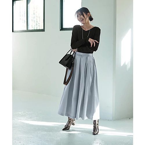 【スタイルデリ/STYLE DELI】の微光沢生地タックスカート インテリア・キッズ・メンズ・レディースファッション・服の通販 founy(ファニー) 　ファッション　Fashion　レディースファッション　WOMEN　スカート　Skirt　グログラン　Grosgrain　サテン　Satin　シューズ　Shoes　シルバー　Silver　シンプル　Simple　ジャケット　Jacket　スウェット　Sweat　スニーカー　Sneakers　スリット　Slit　バランス　Balance　パーカー　Hoodie　フラット　Flat　フレア　Flare　フロント　Front　ポケット　Pocket　ランダム　Random　ループ　Loop　ロング　Long　冬　Winter　夏　Summer　エレガント 上品　Elegant　アクアブルー|ID: prp329100004322204 ipo3291000000029990083