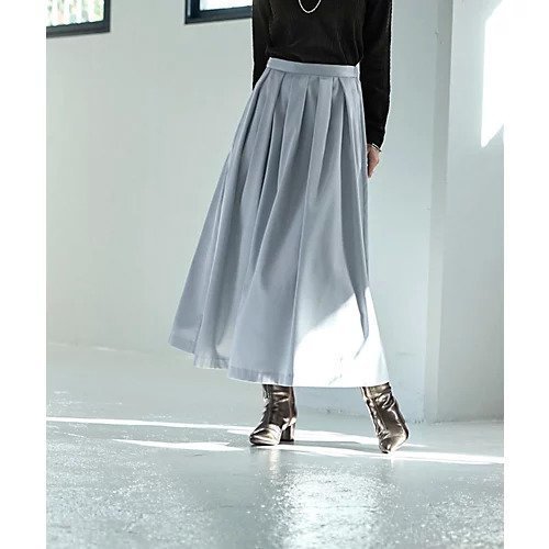 【スタイルデリ/STYLE DELI】の微光沢生地タックスカート 人気、トレンドファッション・服の通販 founy(ファニー) 　ファッション　Fashion　レディースファッション　WOMEN　スカート　Skirt　グログラン　Grosgrain　サテン　Satin　シューズ　Shoes　シルバー　Silver　シンプル　Simple　ジャケット　Jacket　スウェット　Sweat　スニーカー　Sneakers　スリット　Slit　バランス　Balance　パーカー　Hoodie　フラット　Flat　フレア　Flare　フロント　Front　ポケット　Pocket　ランダム　Random　ループ　Loop　ロング　Long　冬　Winter　夏　Summer　エレガント 上品　Elegant　other-2|ID: prp329100004322204 ipo3291000000031298869