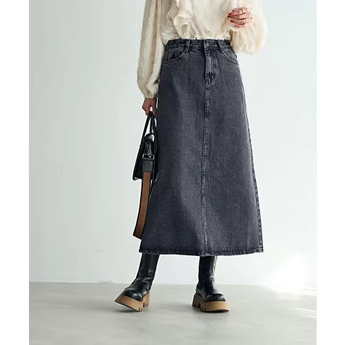 【スタイルデリ/STYLE DELI】の【LUXE】ストライプ状ブリーチデニムスカート 人気、トレンドファッション・服の通販 founy(ファニー) 　ファッション　Fashion　レディースファッション　WOMEN　スカート　Skirt　デニムスカート　Denim Skirts　アンティーク　Antique　ヴィンテージ　Vintage　春　Spring　クール　Cool　スタイリッシュ　Stylish　ストライプ　Stripe　ストレッチ　Stretch　スリット　Slit　デニム　Denim　フロント　Front　ブリーチ　Bleach　ペンシル　Pencil　ポケット　Pocket　ループ　Loop　冬　Winter　other-2|ID: prp329100004322250 ipo3291000000031298938