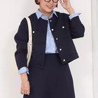 【ノーリーズ/NOLLEY'S】のウォッシャブルエアボールクルーネックブルゾン ネイビー|ID: prp329100004322251 ipo3291000000031713769