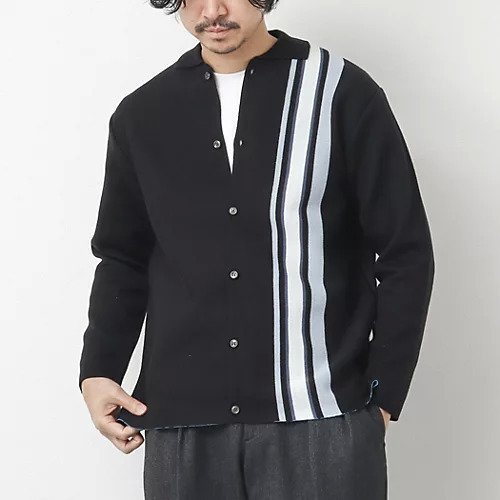 【ノーリーズ グッドマン/NOLLEY'S goodman / MEN】の接結ストライプ衿付カーディガン 25SS 人気、トレンドファッション・服の通販 founy(ファニー) 　ファッション　Fashion　メンズファッション　MEN　2025年　2025　2025春夏・S/S　Ss,Spring/Summer,2025　カーディガン　Cardigan　ストライプ　Stripe　スラックス　Slacks　デニム　Denim　エレガント 上品　Elegant　 other-1|ID: prp329100004322276 ipo3291000000029990677