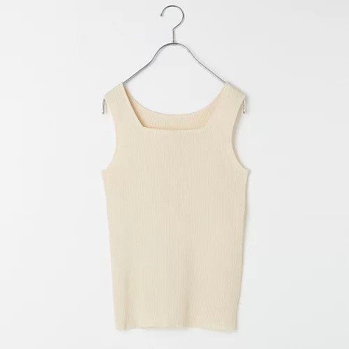 【トゥエルブクローゼット/12closet】の【コラボ】【洗える】前後2WAYスクエア リブタンクニット インテリア・キッズ・メンズ・レディースファッション・服の通販 founy(ファニー) 　ファッション　Fashion　レディースファッション　Fashion for Women　トップス・カットソー　Cut & Sew Tops　ニット　Knit Tops & Sweaters　カーディガン　Cardigan, Knitwear　コラボ　Collaboration, Collab　スクエア　Square, Square Shape　タンク　Tank Top, Sleeveless Top　パール　Pearl, Pearl Accent　ラウンド　Round, Round Neck　エレガント 上品　Elegant　洗える　Machine Washable　バニラ|ID: prp329100004334053 ipo3291000000034616302