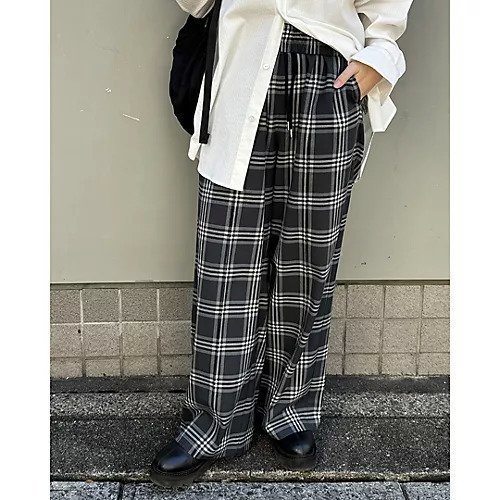 【トゥエルブクローゼット/12closet】の【コラボ】【洗える】センターシームパンツ 人気、トレンドファッション・服の通販 founy(ファニー) 　ファッション　Fashion　レディースファッション　Fashion for Women　パンツ　Pants & Trousers　12月号　December Issue　コラボ　Collaboration, Collab　ストライプ　Stripe, Striped Pattern　チェック　Check, Plaid, Tartan　ワイド　Wide, Wide Fit　エレガント 上品　Elegant　夏　Summer　洗える　Machine Washable　other-3|ID: prp329100004334062 ipo3291000000034618151