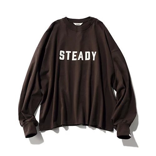 【オブラダ/Oblada】の92 STEADY LONG TEE インテリア・キッズ・メンズ・レディースファッション・服の通販 founy(ファニー) 　ファッション　Fashion　レディースファッション　Fashion for Women　デニム　Denim, Jeans Material　トレンド　Trend, Trending Now　プリント　Print, Printed Pattern　ベーシック　Basic, Essential　ロング　Long, Long-Length　ヴィンテージ　Vintage Style　別注　Limited Edition, Custom Order　洗える　Machine Washable　BROWN|ID: prp329100004337574 ipo3291000000036023959