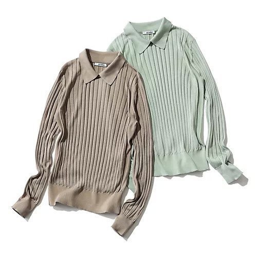 【スローン/SLOANE】の【HPS別注】18Gワイドリブ シルク 襟付きプルオーバー 人気、トレンドファッション・服の通販 founy(ファニー) 　ファッション　Fashion　レディースファッション　Ladies' Fashion Online　トップス・カットソー　Tops/Tshirt　プルオーバー　Pullover　シルク　Silk　ドレープ　Drape　ワイドリブ　Wide Rib　別注　Special Order　定番　Standard　春　Spring　洗える　Washable　other-3|ID: prp329100004337579 ipo3291000000032617377