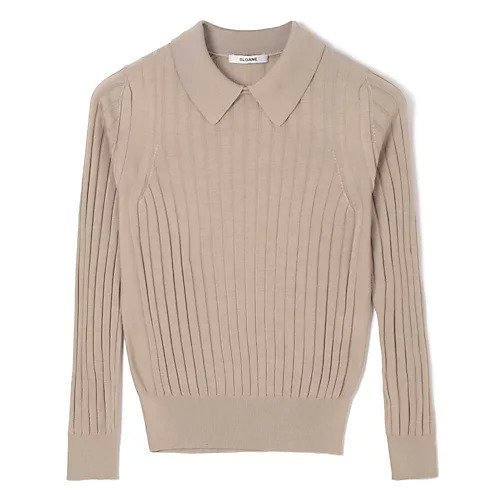 【スローン/SLOANE】の【HPS別注】18Gワイドリブ シルク 襟付きプルオーバー インテリア・キッズ・メンズ・レディースファッション・服の通販 founy(ファニー) 　ファッション　Fashion　レディースファッション　Fashion for Women　トップス・カットソー　Cut & Sew Tops　カジュアルプルオーバー・ニットトップス　Pullovers & Knit Tops / Casual Pullovers　シルク　Silk, 100% Silk　ドレープ　Drape, Draping Fabric　ワイドリブ　Wide Rib, Wide Ribbed Knit　別注　Limited Edition, Custom Order　定番　Standard, Basic Item　春　Spring　洗える　Machine Washable　グレージュ|ID: prp329100004337579 ipo3291000000034909838