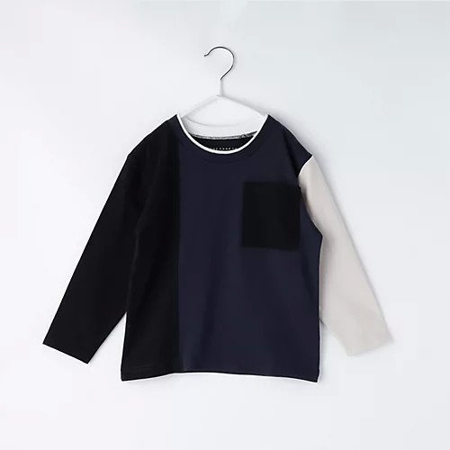 【ザ ショップ ティーケー/THE SHOP TK / KIDS】の【100-150】ブロッキング長袖Tシャツ/洗濯機OK 人気、トレンドファッション・服の通販 founy(ファニー) 　ファッション　Fashion　キッズファッション　KIDS　おすすめ　Recommend　シンプル　Simple　スマート　Smart　フェイク　Fake　ブロッキング　Blocking　ポケット　Pocket　長袖　Long Sleeve　 other-1|ID: prp329100004338655 ipo3291000000030149062