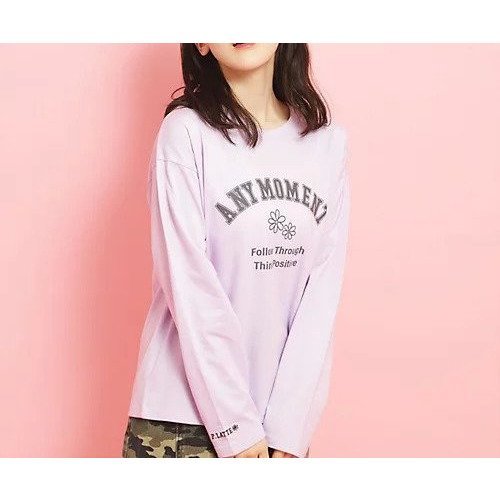 【ピンク ラテ/PINK-latte / KIDS】のカレッジフラワーロンT インテリア・キッズ・メンズ・レディースファッション・服の通販 founy(ファニー) 　ファッション　Fashion　キッズファッション　KIDS　ガーリー　Girly　シンプル　Simple　スタイリッシュ　Stylish　フロント　Front　パープル|ID: prp329100004342000 ipo3291000000030295732