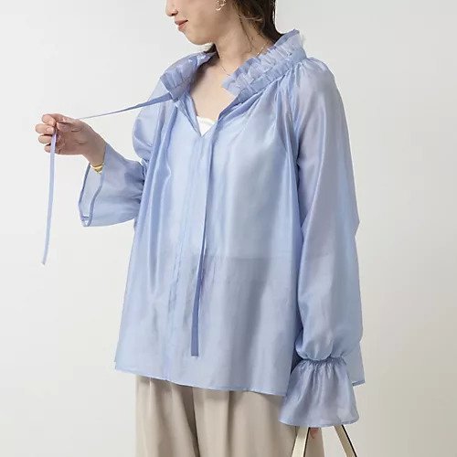 【ノーリーズ/NOLLEY'S】の襟チュールフリルシアーブラウス インテリア・キッズ・メンズ・レディースファッション・服の通販 founy(ファニー) https://founy.com/ ファッション Fashion レディースファッション WOMEN トップス・カットソー Tops/Tshirt シャツ/ブラウス Shirts/Blouses 2025年 2025 2025春夏・S/S Ss,Spring/Summer,2025 ジャケット Jacket チュール Tulle デニム Denim フリル Frills 春 Spring |ID: prp329100004343086 ipo3291000000031811106