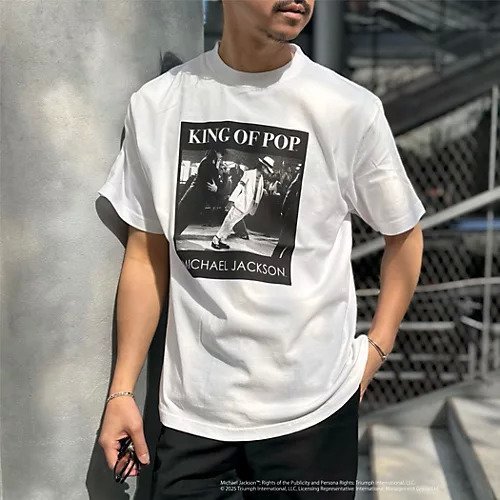 【ノーリーズ グッドマン/NOLLEY'S goodman / MEN】の【GOOD ROCK SPEED】別注 MICHAEL JACKSON T 25SS インテリア・キッズ・メンズ・レディースファッション・服の通販 founy(ファニー) 　ファッション　Fashion　メンズファッション　Fashion for Men　インナー　Innerwear　ヴィンテージ　Vintage Style　ショート　Short, Short Length　パフォーマンス　Performance, Active Function　フロント　Front, Front Design　プリント　Print, Printed Pattern　別注　Limited Edition, Custom Order　リラックス　Relax, Relaxed Fit　2025年　2025　2025春夏・S/S　Spring/Summer 2025 SS25　ホワイト|ID: prp329100004344084 ipo3291000000031718798