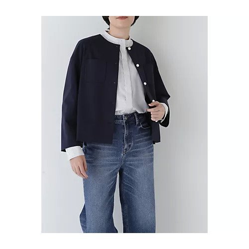 【ヒューマンウーマン/HUMAN WOMAN】のストレッチポンチノーカラーパールボタンジャケット 人気、トレンドファッション・服の通販 founy(ファニー) 　ファッション　Fashion　レディースファッション　WOMEN　アウター　Coat Outerwear　ジャケット　Jackets　おすすめ　Recommend　オケージョン　Occasion　ジャケット　Jacket　スタンダード　Standard　ストレッチ　Stretch　セットアップ　Set Up　デニム　Denim　パール　Pearl　other-3|ID: prp329100004347238 ipo3291000000031260444