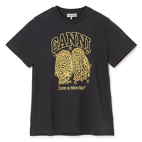 【ガニー/GANNI】のBasic Jersey Owls Relaxed T-shirt インテリア・キッズ・メンズ・レディースファッション・服の通販 founy(ファニー) https://founy.com/ ファッション Fashion レディースファッション Fashion for Women トップス・カットソー Cut & Sew Tops シャツ・ブラウス・オフィスカジュアル Elegant Blouses & Button-Ups ロングTシャツ・Tシャツ Longline T-Shirts & Tees 2025年 2025 2025春夏・S/S Spring/Summer 2025 SS25 イラスト Illustration フィット Fit, Slim Fit プリント Print, Printed Pattern レギュラー Regular, Standard Fit 洗える Machine Washable |ID: prp329100004348071 ipo3291000000032524276