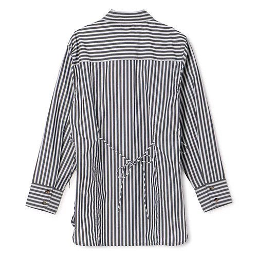 【ガニー/GANNI】のStripe Cotton Oversized Tie String Shirt 人気、トレンドファッション・服の通販 founy(ファニー) 　ファッション　Fashion　レディースファッション　Fashion for Women　トップス・カットソー　Cut & Sew Tops　シャツ・ブラウス・オフィスカジュアル　Elegant Blouses & Button-Ups　2025年　2025　2025春夏・S/S　Spring/Summer 2025 SS25　ストライプ　Stripe, Striped Pattern　チュニック　Tunic, Long Top　リボン　Ribbon, Bow　洗える　Machine Washable　長袖　Long Sleeve, Full Sleeve　other-2|ID: prp329100004348076 ipo3291000000032524589