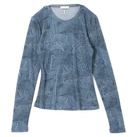 【ガニー/GANNI】のMarl Mesh Long Sleeve Crew Neck Blouse 人気、トレンドファッション・服の通販 founy(ファニー) ファッション Fashion レディースファッション WOMEN トップス・カットソー Tops/Tshirt 2025年 2025 2025春夏・S/S Ss,Spring/Summer,2025 おすすめ Recommend ジャケット Jacket デニム Denim プリント Print ミックス Mix メッシュ Mesh 洗える Washable |ID:prp329100004348077