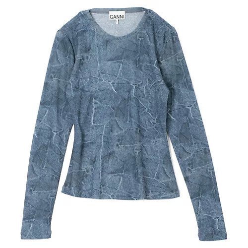 【ガニー/GANNI】のMarl Mesh Long Sleeve Crew Neck Blouse インテリア・キッズ・メンズ・レディースファッション・服の通販 founy(ファニー) https://founy.com/ ファッション Fashion レディースファッション Fashion for Women トップス・カットソー Cut & Sew Tops 2025年 2025 2025春夏・S/S Spring/Summer 2025 SS25 おすすめ Recommended / Our Picks ジャケット Jacket, Outerwear デニム Denim, Jeans Material プリント Print, Printed Pattern ミックス Mix, Mixed Style メッシュ Mesh, Net Fabric 洗える Machine Washable |ID: prp329100004348077 ipo3291000000032524594