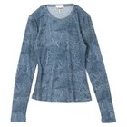 【ガニー/GANNI】のMarl Mesh Long Sleeve Crew Neck Blouse Denim|ID: prp329100004348077 ipo3291000000032524596
