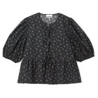 【ガニー/GANNI】のPrinted Cotton Peplum Blouse Phantom|ID: prp329100004348078 ipo3291000000032524470