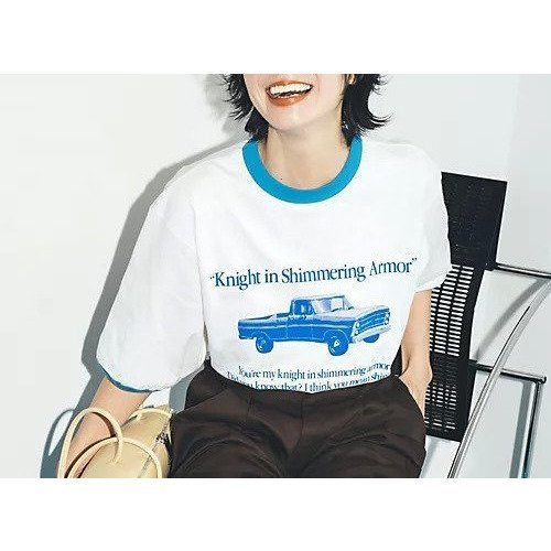 【ジェーンスミス/JANE SMITH】のKNIGHT IN SHIMMERING ARMOR RINGER T-SHIRT 人気、トレンドファッション・服の通販 founy(ファニー) 　ファッション　Fashion　レディースファッション　Ladies' Fashion Online　トップス・カットソー　Tops/Tshirt　シャツ/ブラウス　Shirts/Blouses　ロング / Tシャツ　T-Shirts　洗える　Washable　other-3|ID: prp329100004350452 ipo3291000000032087085