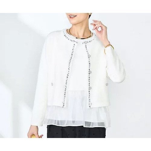 【ノーリーズ/NOLLEY'S】の《手洗い可能》フワシャギーステッチニットジャケット インテリア・キッズ・メンズ・レディースファッション・服の通販 founy(ファニー) 　ファッション　Fashion　レディースファッション　WOMEN　アウター　Coat Outerwear　ジャケット　Jackets　2025年　2025　2025春夏・S/S　Ss,Spring/Summer,2025　おすすめ　Recommend　ジャケット　Jacket　ストレッチ　Stretch　スポーティ　Sporty　ダブル　Double　デニム　Denim　ビジネス 仕事 通勤　Business　オフホワイト|ID: prp329100004350475 ipo3291000000031712655
