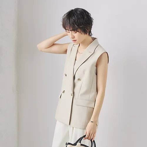 【ノーリーズソフィー/NOLLEY'S sophi】のウォッシャブルドライトロピカルジレ インテリア・キッズ・メンズ・レディースファッション・服の通販 founy(ファニー) 　ファッション　Fashion　レディースファッション　WOMEN　アウター　Coat Outerwear　トップス・カットソー　Tops/Tshirt　ベスト/ジレ　Gilets/Vests　2025年　2025　2025春夏・S/S　Ss,Spring/Summer,2025　おすすめ　Recommend　バランス　Balance　ボトム　Bottom　メタル　Metal　ロング　Long　ワイド　Wide　春　Spring　秋　Autumn/Fall　ベージュ|ID: prp329100004350479 ipo3291000000031712737
