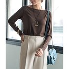 【スタイルデリ/STYLE DELI】のとろみワイドリブボートネックトップス ブラウン|ID: prp329100004352357 ipo3291000000034102874