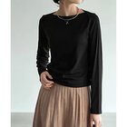 【スタイルデリ/STYLE DELI】のとろみワイドリブボートネックトップス ブラック|ID: prp329100004352357 ipo3291000000034102876