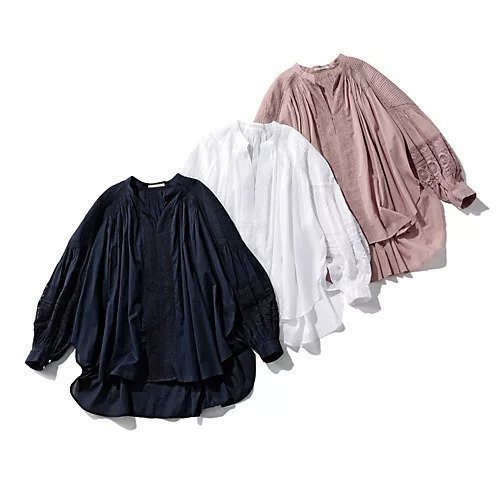 【ヌキテパ/NE QUITTEZ PAS】のCOTTON VOILE LACE & PIN TUCK BLOUSE 人気、トレンドファッション・服の通販 founy(ファニー) 　ファッション　Fashion　レディースファッション　Fashion for Women　スリーブ　Sleeve, Long Sleeve / Short Sleeve　デニム　Denim, Jeans Material　フレンチ　French, French Style　レース　Lace, Lace Fabric　夏　Summer　定番　Standard, Basic Item　春　Spring　洗える　Machine Washable　長袖　Long Sleeve, Full Sleeve　other-3|ID: prp329100004352363 ipo3291000000035314927