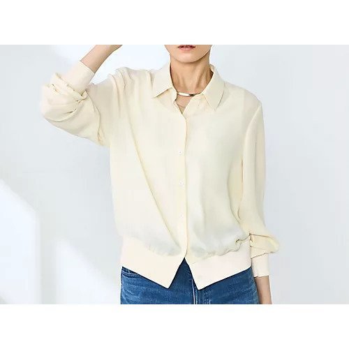 【ノーリーズ/NOLLEY'S】のカフス裾リブシフォンシャツ インテリア・キッズ・メンズ・レディースファッション・服の通販 founy(ファニー) 　ファッション　Fashion　レディースファッション　WOMEN　トップス・カットソー　Tops/Tshirt　シャツ/ブラウス　Shirts/Blouses　2025年　2025　2025春夏・S/S　Ss,Spring/Summer,2025　エレガント 上品　Elegant　カフス　Cuffs　シアー　Sheer　ドッキング　Docking　羽織　Haori　オフホワイト|ID: prp329100004352382 ipo3291000000031712537
