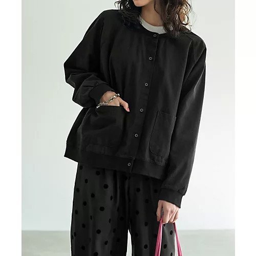 【スタイルデリ/STYLE DELI】の色落ち加工生地のカーデ型トップス インテリア・キッズ・メンズ・レディースファッション・服の通販 founy(ファニー) 　ファッション　Fashion　レディースファッション　Fashion for Women　トップス・カットソー　Cut & Sew Tops　インナー　Innerwear　カーディガン　Cardigan, Knitwear　コンパクト　Compact, Small Size　シンプル　Simple, Minimal　ジャケット　Jacket, Outerwear　スリーブ　Sleeve, Long Sleeve / Short Sleeve　ダウン　Down, Puffer　デニム　Denim, Jeans Material　定番　Standard, Basic Item　ハイネック　High Neck, Mock Neck　バランス　Balance, Style Balance　フォルム　Silhouette, Form　フロント　Front, Front Design　ブルゾン　Blouson, Bomber Jacket　ベーシック　Basic, Essential　ポケット　Pocket, Pocket Detail　夏　Summer　ブラック|ID: prp329100004352391 ipo3291000000033936728