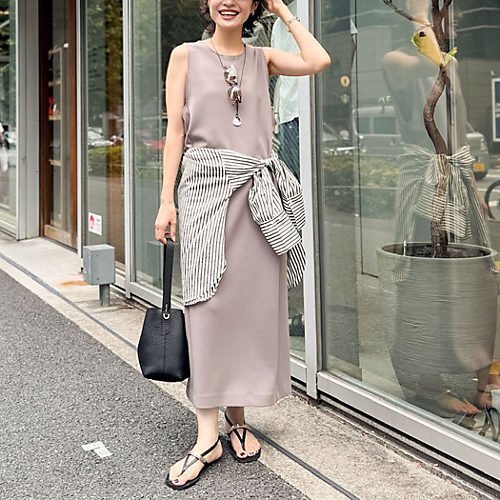 【ノーリーズ/NOLLEY'S】の【WEB限定】【追加】ウォッシャブルダンボール2WAYワンピース インテリア・キッズ・メンズ・レディースファッション・服の通販 founy(ファニー) 　ファッション　Fashion　レディースファッション　Fashion for Women　ワンピース　Dresses　2025年　2025　2025春夏・S/S　Spring/Summer 2025 SS25　カーディガン　Cardigan, Knitwear　シンプル　Simple, Minimal　ジャケット　Jacket, Outerwear　ストレッチ　Stretch, Stretchy Fabric　スリット　Slit, Slit Detail　人気　Popular, Best Seller　カーキ|ID: prp329100004352423 ipo3291000000033328758