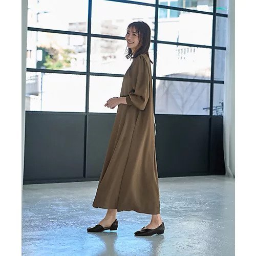 【スタイルデリ/STYLE DELI】の【LUXE】ノーブルサテンギャザーワンピース 人気、トレンドファッション・服の通販 founy(ファニー) 　ファッション　Fashion　レディースファッション　Fashion for Women　ワンピース　Dresses　インナー　Innerwear　春　Spring　ギャザー　Gathered, Ruffled　サテン　Satin, Glossy Fabric　ジャケット　Jacket, Outerwear　スニーカー　Sneakers, Trainers　スリット　Slit, Slit Detail　スリーブ　Sleeve, Long Sleeve / Short Sleeve　タートル　Turtleneck, Turtle Collar　ドレープ　Drape, Draping Fabric　なめらか　Smooth, Silky Texture　長袖　Long Sleeve, Full Sleeve　ハイネック　High Neck, Mock Neck　フォルム　Silhouette, Form　フロント　Front, Front Design　ポケット　Pocket, Pocket Detail　ループ　Loop, Loop Knit　ロング　Long, Long-Length　A/W・秋冬　Autumn/Winter　ビジネス 仕事 通勤　Business / Work / Commuting　other-2|ID: prp329100004352428 ipo3291000000034078809