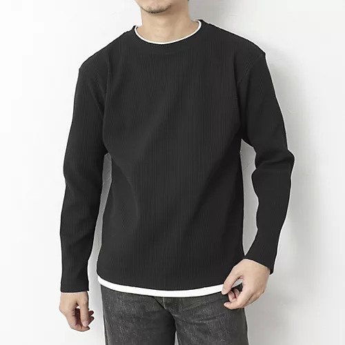【ノーリーズ グッドマン/NOLLEY'S goodman / MEN】の《吸水速乾》ワッフルダブルカラーLS TEE 25SS インテリア・キッズ・メンズ・レディースファッション・服の通販 founy(ファニー) 　ファッション　Fashion　メンズファッション　MEN　2025年　2025　2025春夏・S/S　Ss,Spring/Summer,2025　インナー　Inner　ウォッシャブル　Washable　ストレッチ　Stretch　ダブル　Double　ブルゾン　Blouson　ワッフル　Waffle　吸水　Water Absorption　ブラック|ID: prp329100004352531 ipo3291000000031718732