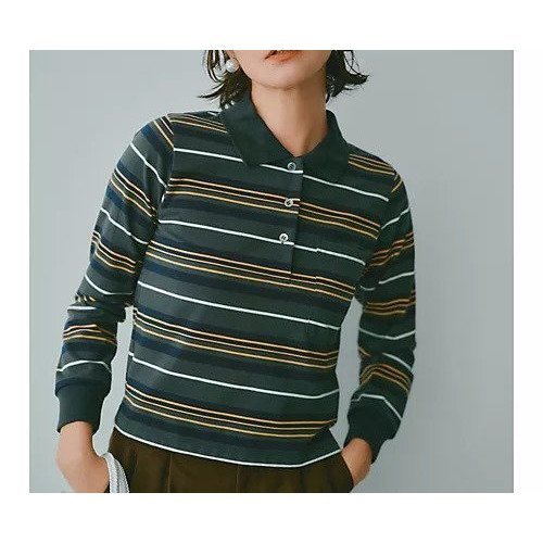 【アンスクリア/INSCRIRE】のBorder Short Polo Shirt 人気、トレンドファッション・服の通販 founy(ファニー) 　ファッション　Fashion　レディースファッション　Ladies' Fashion Online　トップス・カットソー　Tops/Tshirt　シャツ/ブラウス　Shirts/Blouses　ポロシャツ　Polo Shirts　ボーダー　Border　ポロシャツ　Polo Shirt　ロング　Long　洗える　Washable　長袖　Long Sleeve　other-3|ID: prp329100004357238 ipo3291000000032616981