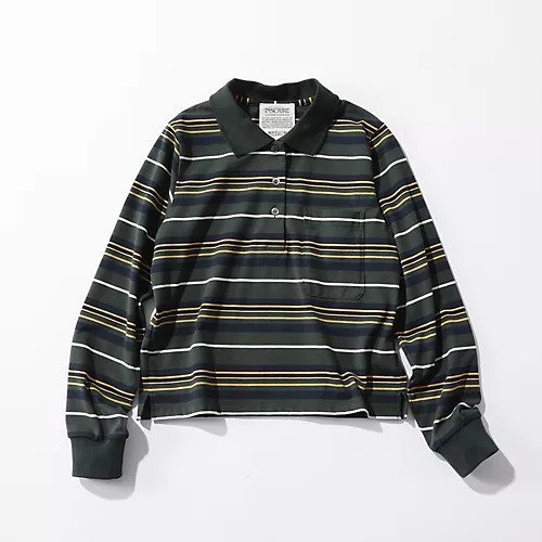 【アンスクリア/INSCRIRE】のBorder Short Polo Shirt 人気、トレンドファッション・服の通販 founy(ファニー) 　ファッション　Fashion　レディースファッション　Fashion for Women　トップス・カットソー　Cut & Sew Tops　シャツ・ブラウス・オフィスカジュアル　Elegant Blouses & Button-Ups　ポロシャツ・きれいめカジュアル　Smart-Casual Polo Tops　ボーダー　Border, Stripe　ポロシャツ　Polo Shirt, Collared Tee　ロング　Long, Long-Length　洗える　Machine Washable　長袖　Long Sleeve, Full Sleeve　other-3|ID: prp329100004357238 ipo3291000000033330875