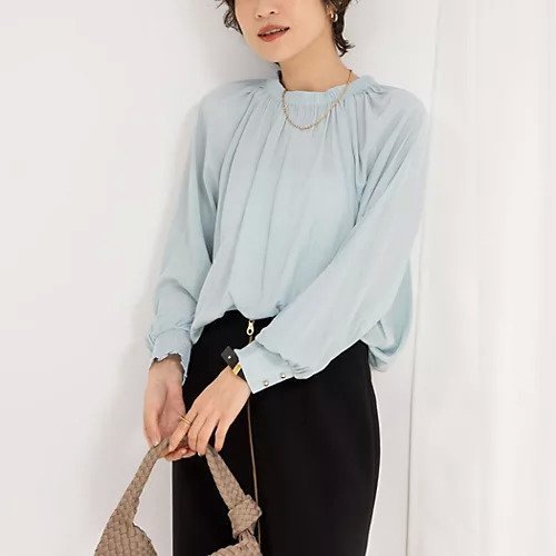 【ノーリーズソフィー/NOLLEY'S sophi】の割繊ギャザーブラウス インテリア・キッズ・メンズ・レディースファッション・服の通販 founy(ファニー) 　ファッション　Fashion　レディースファッション　WOMEN　トップス・カットソー　Tops/Tshirt　シャツ/ブラウス　Shirts/Blouses　2025年　2025　2025春夏・S/S　Ss,Spring/Summer,2025　ギャザー　Gather　フレア　Flare　サックス|ID: prp329100004357241 ipo3291000000031712543