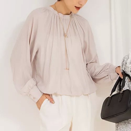 【ノーリーズソフィー/NOLLEY'S sophi】の割繊ギャザーブラウス インテリア・キッズ・メンズ・レディースファッション・服の通販 founy(ファニー) 　ファッション　Fashion　レディースファッション　WOMEN　トップス・カットソー　Tops/Tshirt　シャツ/ブラウス　Shirts/Blouses　2025年　2025　2025春夏・S/S　Ss,Spring/Summer,2025　ギャザー　Gather　フレア　Flare　ベージュ|ID: prp329100004357241 ipo3291000000031712544
