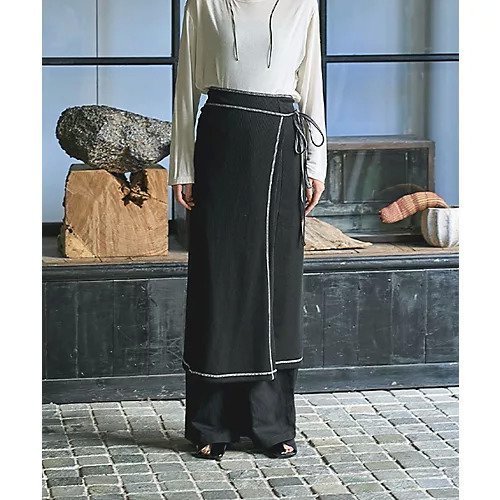 【マージュール/marjour】のSTRETCH LIB WRAP SKIRT インテリア・キッズ・メンズ・レディースファッション・服の通販 founy(ファニー) 　ファッション　Fashion　レディースファッション　WOMEN　スカート　Skirt　インナー　Inner　ストレッチ　Stretch　マキシ　Maxi　ラップ　Wrap　夏　Summer　無地　Plain Color　BLACK|ID: prp329100004357248 ipo3291000000030450358