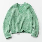 【ミースロエ/MIESROHE】のダブルヤーンローゲージニット グリーン|ID: prp329100004359852 ipo3291000000034909756