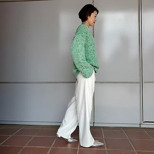 【ミースロエ/MIESROHE】のダブルヤーンローゲージニット 人気、トレンドファッション・服の通販 founy(ファニー) 　ファッション　Fashion　レディースファッション　Fashion for Women　トップス・カットソー　Cut & Sew Tops　ニット　Knit Tops & Sweaters　アクセサリー　Fashion Accessories　インナー　Innerwear　シンプル　Simple, Minimal　デコルテ　Décolleté, Neckline　ネックレス　Necklace, Pendant Necklace　ボトム　Bottoms, Lower Wear　メランジ　Melange, Mixed Yarn　ワイド　Wide, Wide Fit　other-2|ID: prp329100004359852 ipo3291000000034954135