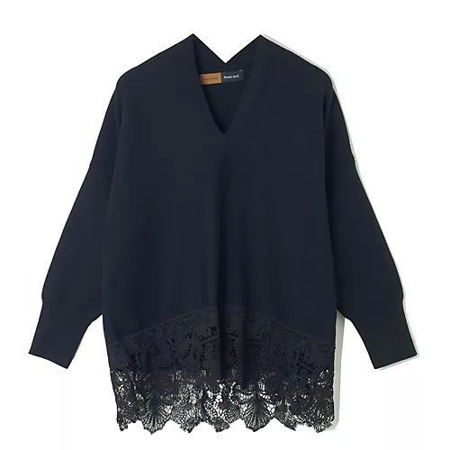 【イーバイエクラ/E by eclat】のRoom no.8 for E by eclat 裾レースコクーンニット 人気、トレンドファッション・服の通販 founy(ファニー) 　ファッション　Fashion　レディースファッション　WOMEN　トップス・カットソー　Tops/Tshirt　ニット　Knit Tops　スカラップ　Scalloped　フォルム　Form　レース　Race　エレガント 上品　Elegant　別注　Special Order　洗える　Washable　 other-1|ID: prp329100004359853 ipo3291000000031914140