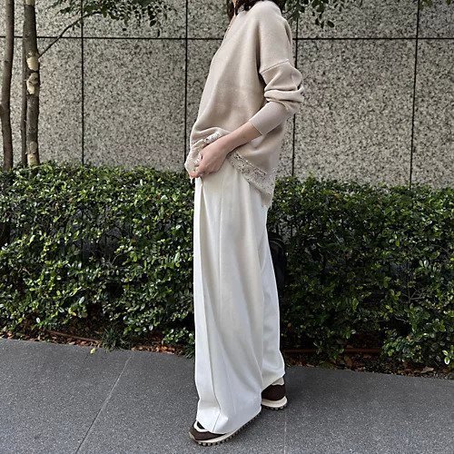 【イーバイエクラ/E by eclat】のRoom no.8 for E by eclat 裾レースコクーンニット 人気、トレンドファッション・服の通販 founy(ファニー) ファッション Fashion レディースファッション Fashion for Women トップス・カットソー Cut & Sew Tops ニット Knit Tops & Sweaters スカラップ Scallop, Scalloped Edge フォルム Silhouette, Form レース Lace, Lace Fabric エレガント 上品 Elegant 別注 Limited Edition, Custom Order 洗える Machine Washable other-3|ID: prp329100004359853 ipo3291000000034706303