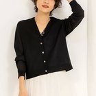 【ノーリーズ/NOLLEY'S】の《アンサンブル対応》ハーフシアーVネックカーディガン ブラック|ID: prp329100004359858 ipo3291000000030474771