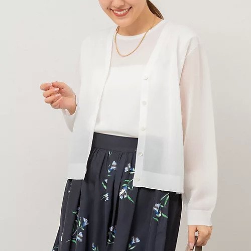 【ノーリーズ/NOLLEY'S】の《アンサンブル対応》ハーフシアーVネックカーディガン インテリア・キッズ・メンズ・レディースファッション・服の通販 founy(ファニー) 　ファッション　Fashion　レディースファッション　WOMEN　トップス・カットソー　Tops/Tshirt　カーディガン　Cardigans　アンサンブル　Knit Ensemble　Vネック　V-Neck　2025年　2025　2025春夏・S/S　Ss,Spring/Summer,2025　アンサンブル　Ensemble　カーディガン　Cardigan　シアー　Sheer　ノースリーブ　No Sleeve　バランス　Balance　ボトム　Bottom　ビジネス 仕事 通勤　Business　オフホワイト|ID: prp329100004359858 ipo3291000000030474772