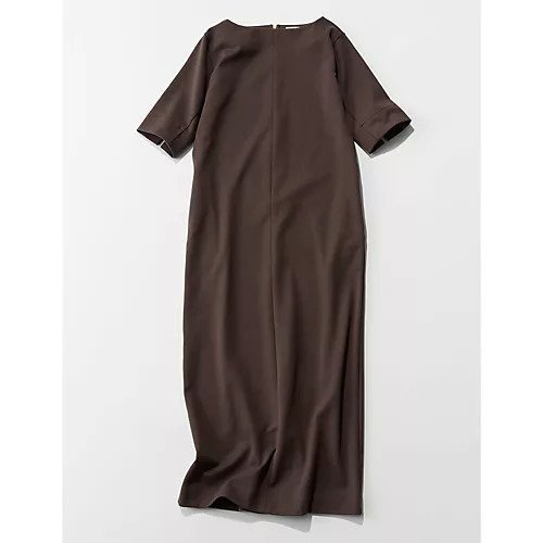 【エムセブンデイズ/M7days】のボートネックIラインワンピース インテリア・キッズ・メンズ・レディースファッション・服の通販 founy(ファニー) 　ファッション　Fashion　レディースファッション　Fashion for Women　ワンピース　Dresses　シンプル　Simple, Minimal　ジャケット　Jacket, Outerwear　洗える　Machine Washable　ダークブラウン|ID: prp329100004359880 ipo3291000000034757892