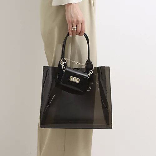 【ノーリーズ/NOLLEY'S】のPVCトート&ミニバッグチャーム インテリア・キッズ・メンズ・レディースファッション・服の通販 founy(ファニー) 　ファッション　Fashion　レディースファッション　WOMEN　バッグ　Bag　チェーン　Chain　チャーム　Charm　トレンド　Trend　A/W・秋冬　Aw・Autumn/Winter・Fw・Fall-Winter　ブラック|ID: prp329100004359891 ipo3291000000032185749